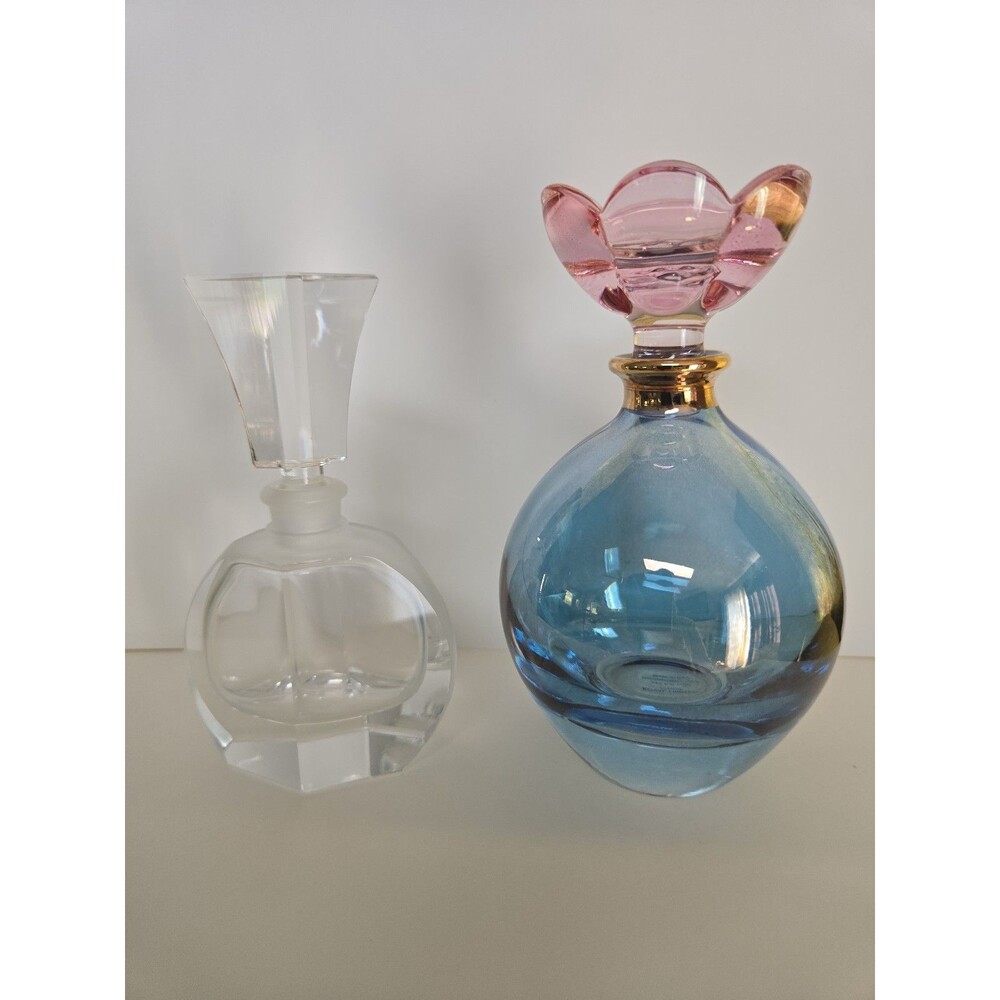 Royal Ltd. Hand-painted Crystal & Irice Art Deco Style Crystal Flacons/ Bottles
